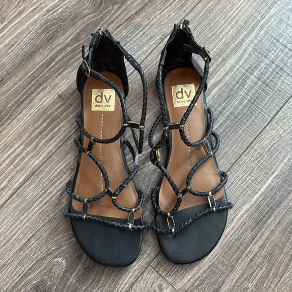 DV by Dolce Vita Black Strappy Sandals - Picture 1 of 12